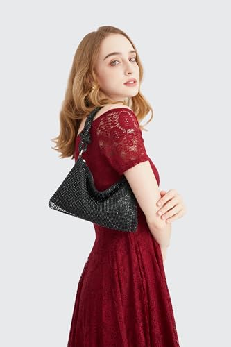 YUWITA Rhinestone Evening Bag Sparkly Mini Handbag