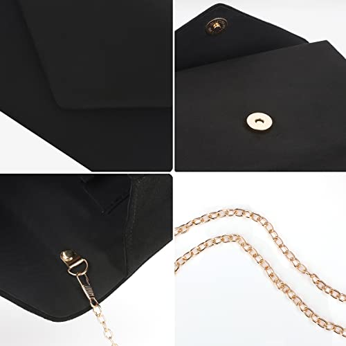 Elegant black crossbody clutch purse for special occasions