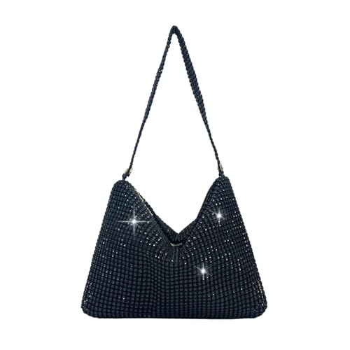 Black Rhinestone Clutch Purse for Formal Events & Parties