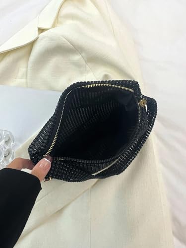 Black Rhinestone Clutch Purse for Formal Events & Parties