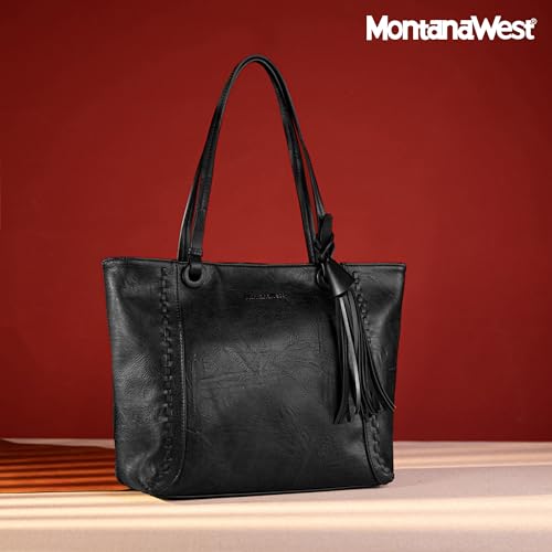 Montana West Large Tote Shoulder Handbags, MWW37-8317ABK