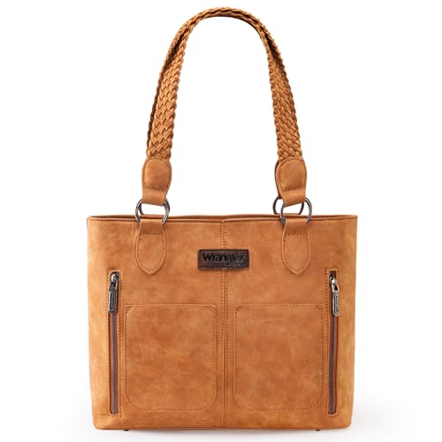 Stylish Wrangler Leather Tote Bag with Multiple Pockets