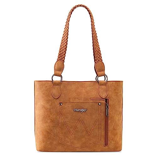 Stylish Wrangler Leather Tote Bag with Multiple Pockets