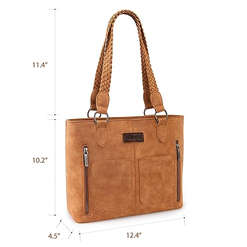 Stylish Wrangler Leather Tote Bag with Multiple Pockets