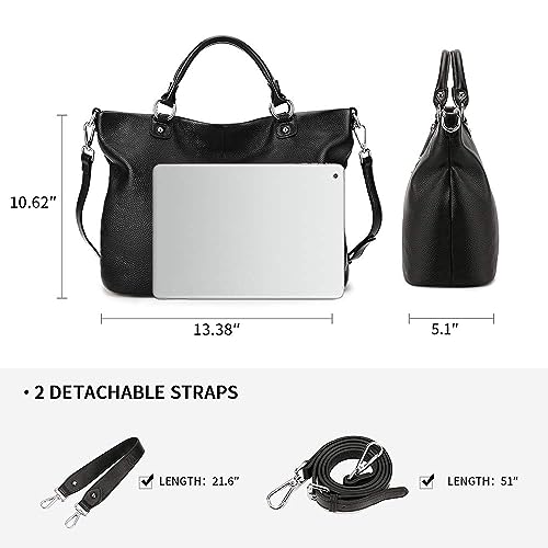 Kattee Soft Genuine Leather Tote Handbag for Women