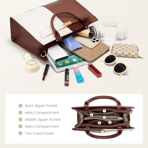 LOVEVOOK Women's PU Leather Satchel Shoulder Tote Bag