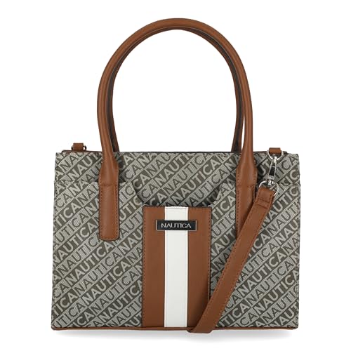 Nautica Womens Olive Satchel with Removable Crossbody Strap