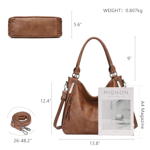 Women's Large Brown Shoulder Hobo Handbag