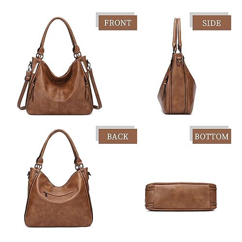 Women's Large Brown Shoulder Hobo Handbag