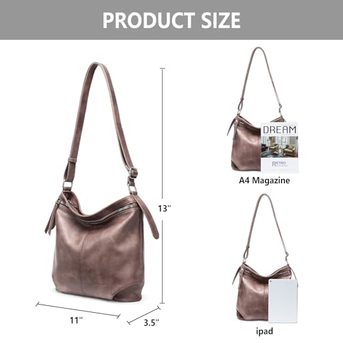WESTBRONCO Women's Large Soft Crossbody Hobo Shoulder Purse