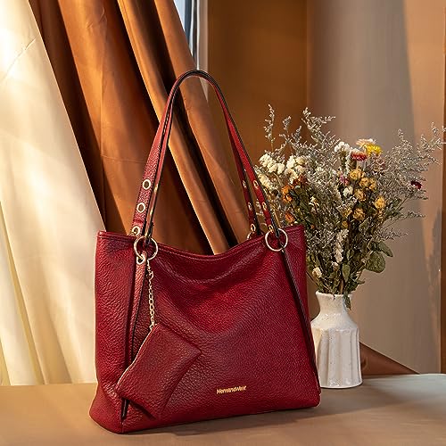 Women's Montana West Large Tote Shoulder Bag, MWC2-187-RD