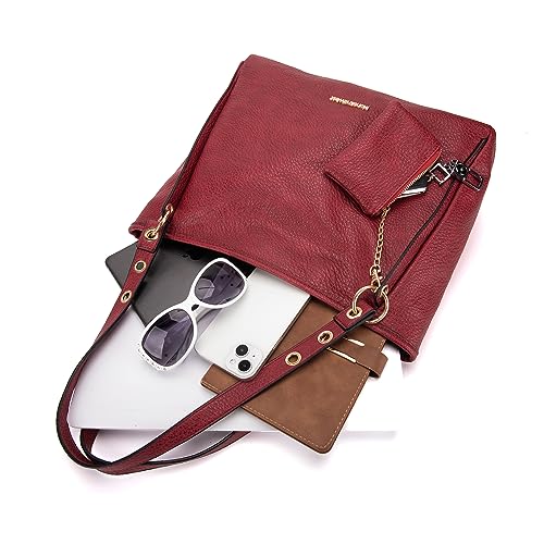Women's Montana West Large Tote Shoulder Bag, MWC2-187-RD