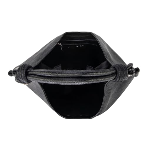 Black Leather Hobo Bag - Large Women's Shoulder Purse