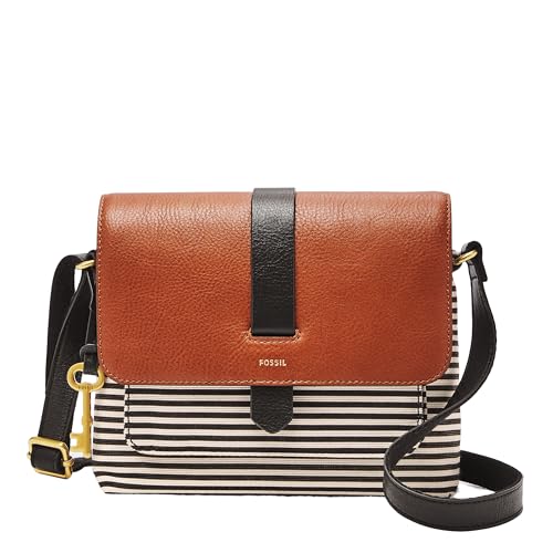 Fossil Kinley Small Crossbody Purse Handbag in Black Stripe