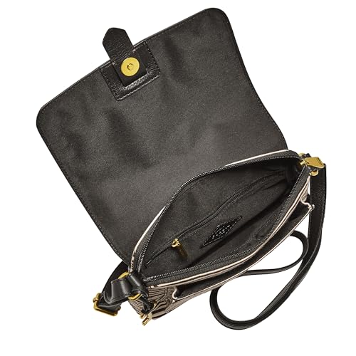 Fossil Kinley Small Crossbody Purse Handbag in Black Stripe