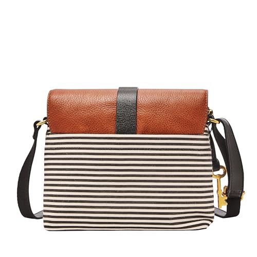 Fossil Kinley Small Crossbody Purse Handbag in Black Stripe