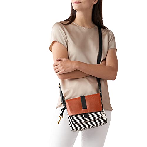 Fossil Kinley Small Crossbody Purse Handbag in Black Stripe