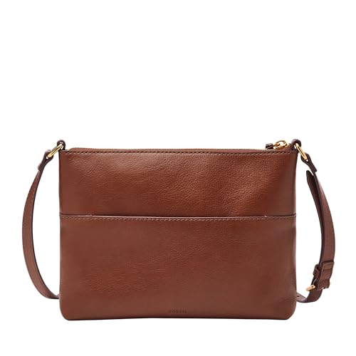 Brown Fossil Fiona Leather Small Crossbody Purse
