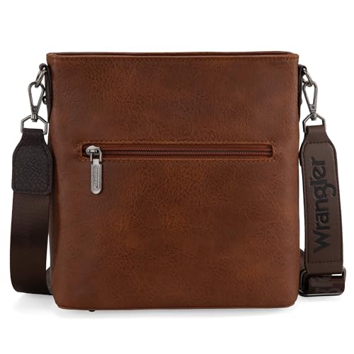Brown Wrangler Crossbody Bag with Two Tone Design