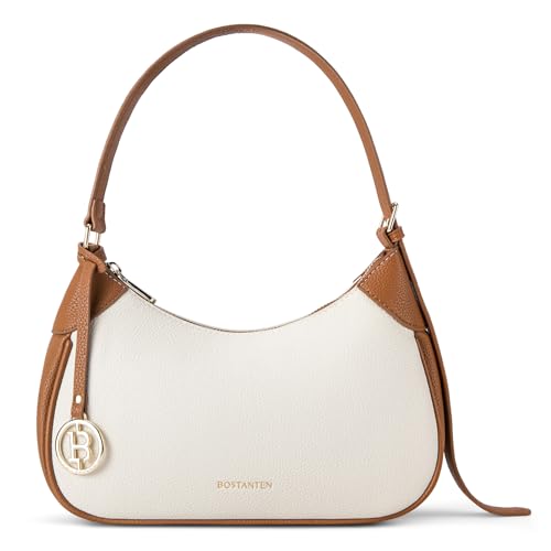 BOSTANTEN Women's Trendy Cresent Shoulder Bag Handbag, Beige