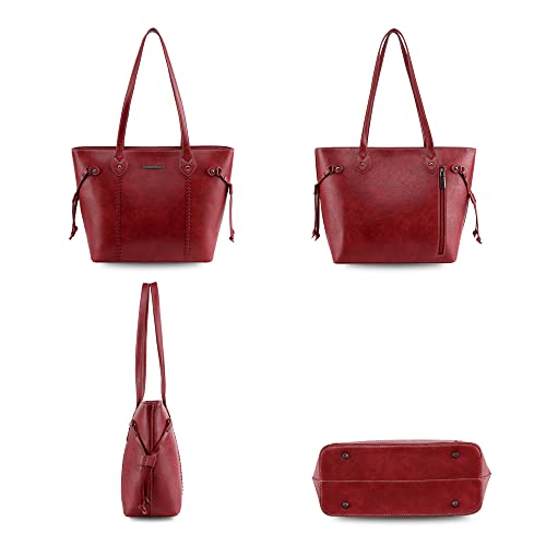 Montana West Top Handle Tote Satchel Purse - Red