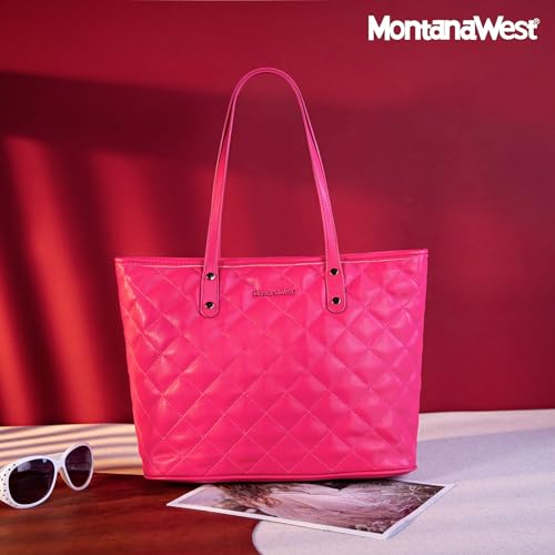 Montana West Quilted Fashion Tote Shoulder Bag
