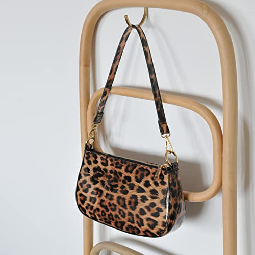 Brown Leopard Shoulder Bag Crossbody Clutch Purse Women