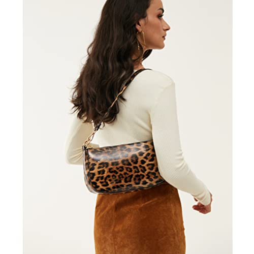 Brown Leopard Shoulder Bag Crossbody Clutch Purse Women