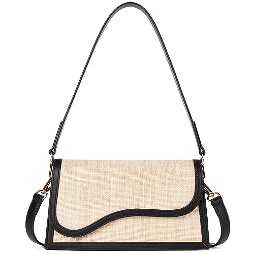 Telena Vegan Leather Women's Shoulder Bag Beige/Black