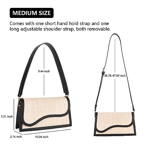 Telena Vegan Leather Women's Shoulder Bag Beige/Black