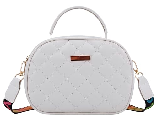 PORT&LOTUS Quilted Crossbody Bag - White Fashion Shoulder Purse