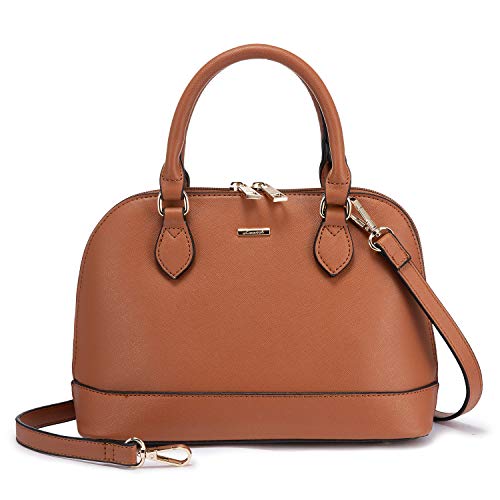 Women's Classic Double Zip Dome Satchel Crossbody Bag