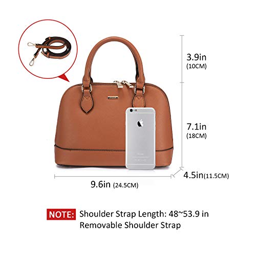 Women's Classic Double Zip Dome Satchel Crossbody Bag