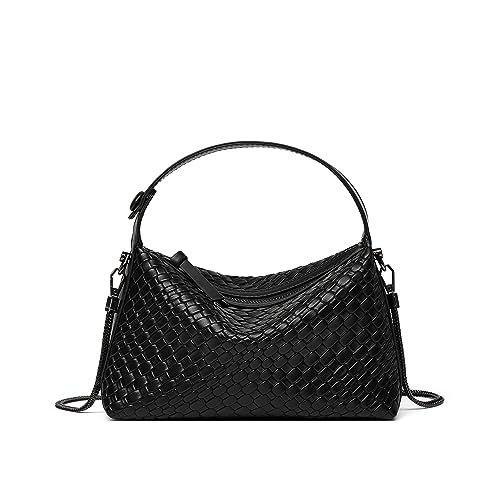 DORIS&JACKY Women's Vegan Top Handle Crossbody Handbag -Black