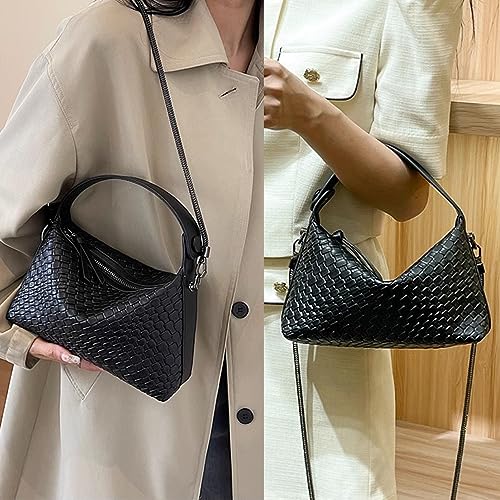 DORIS&JACKY Women's Vegan Top Handle Crossbody Handbag -Black