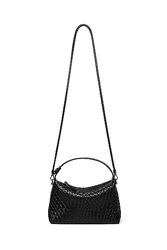 DORIS&JACKY Women's Vegan Top Handle Crossbody Handbag -Black