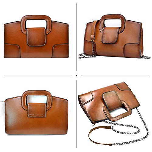 Vintage style Top Handle Satchel in Brown Handbag