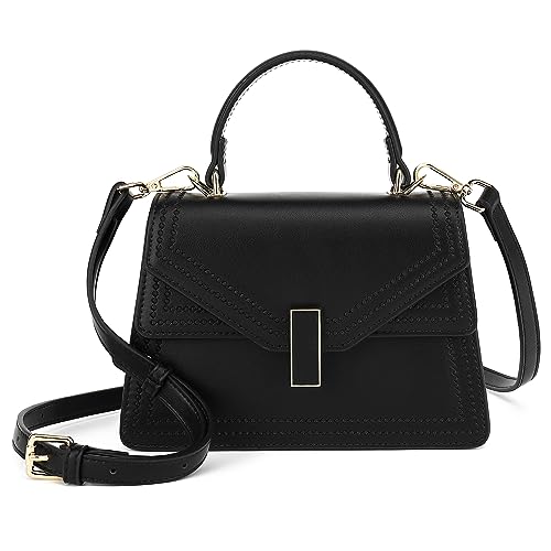 Black Top Handle Satchel Shoulder Crossbody Handbag Mini