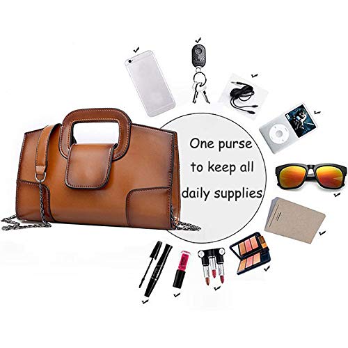Vintage style Top Handle Satchel in Brown Handbag