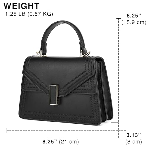 Black Top Handle Satchel Shoulder Crossbody Handbag Mini