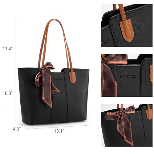 Black Montana West Oversized Tote Satchel Handbag
