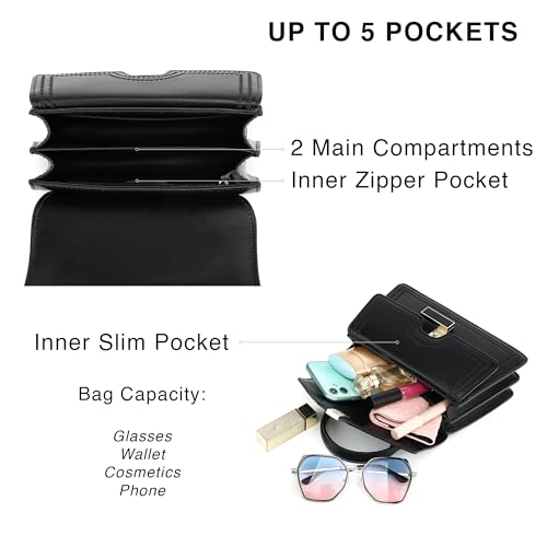 Black Top Handle Satchel Shoulder Crossbody Handbag Mini