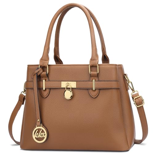 KKXIU Stylish Vegan Leather Women's Satchel in A-Brown