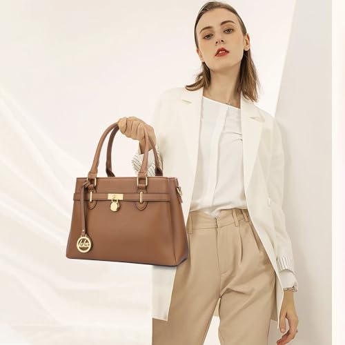 KKXIU Stylish Vegan Leather Women's Satchel in A-Brown