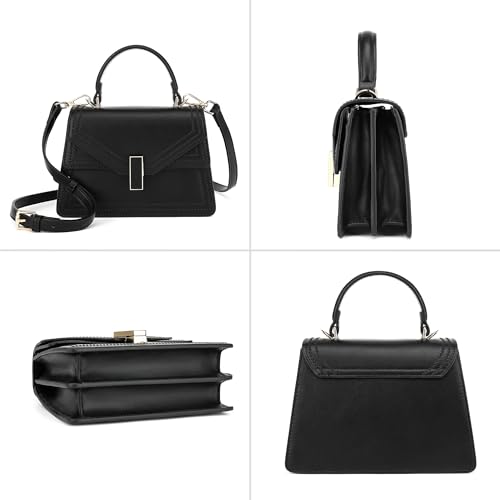 Black Top Handle Satchel Shoulder Crossbody Handbag Mini