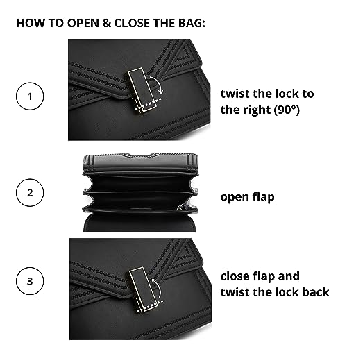 Black Top Handle Satchel Shoulder Crossbody Handbag Mini