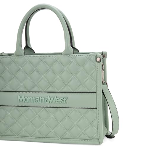 Light Green Quilted Crossbody Handbag for Women