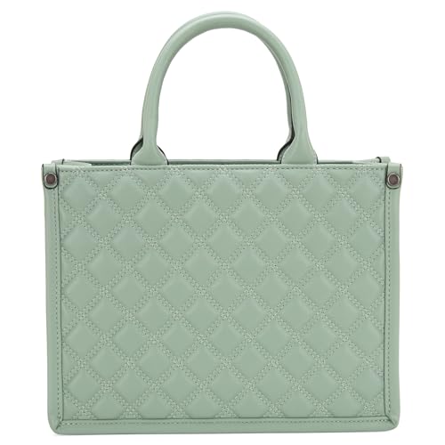 Light Green Quilted Crossbody Handbag for Women