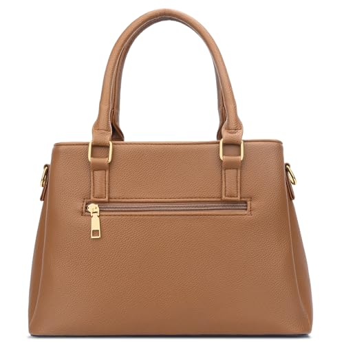 KKXIU Stylish Vegan Leather Women's Satchel in A-Brown