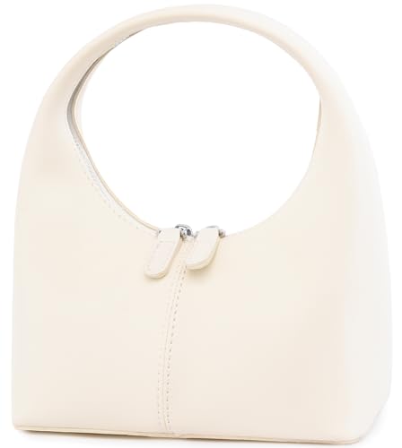 Aoekaff White Mini Pu Leather Top Handle Handbag